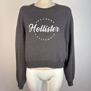 Hollister Co. Woman’s Grey Cropped Crewneck Sweatshirt M